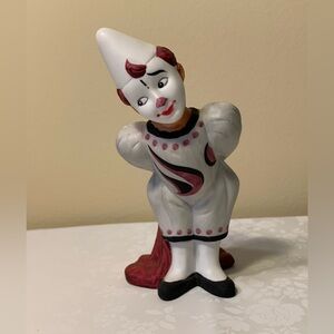 EUC Clown/Jester: Porcelain Figurine by Cor, Vintage, Small Harlequin Jester